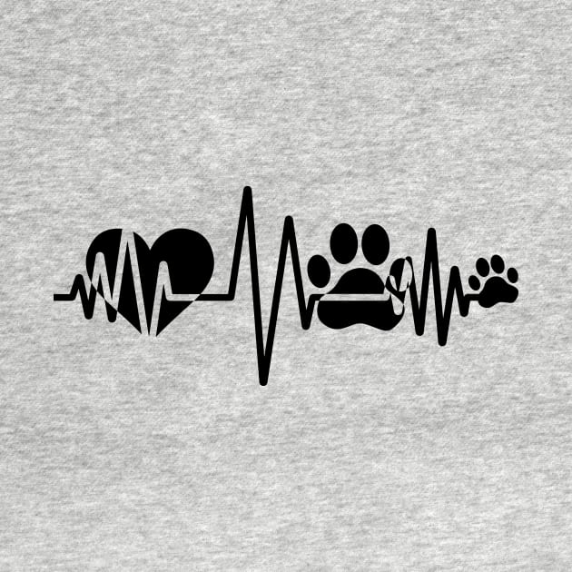 Paw Heartbeat T-Shirt Ladies by avshirtnation